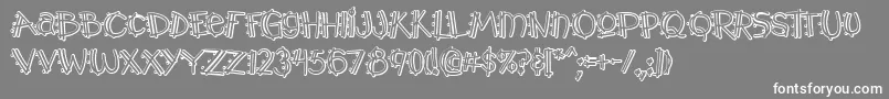 Y2kPopmuzikOutlineAoe Font – White Fonts on Gray Background