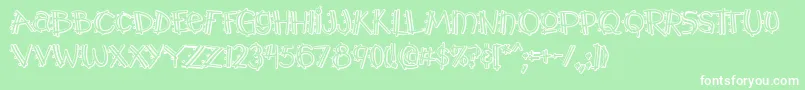 Y2kPopmuzikOutlineAoe Font – White Fonts on Green Background