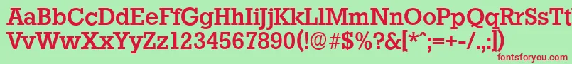 StaffordserialMediumRegular Font – Red Fonts on Green Background