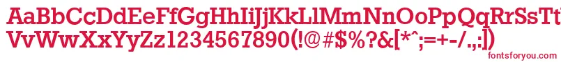 フォントStaffordserialMediumRegular – 白い背景に赤い文字