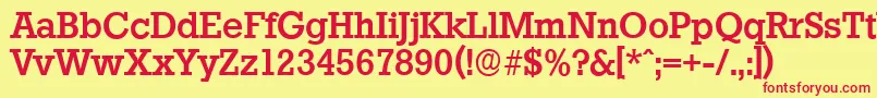 StaffordserialMediumRegular Font – Red Fonts on Yellow Background