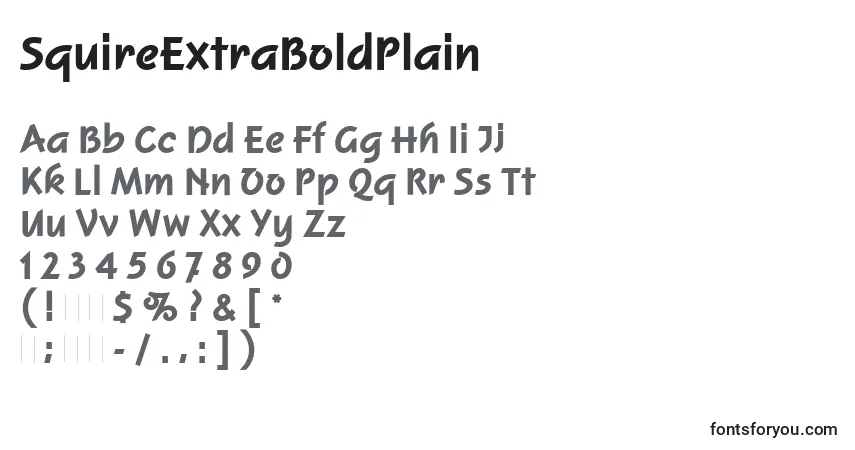 SquireExtraBoldPlain Font – alphabet, numbers, special characters