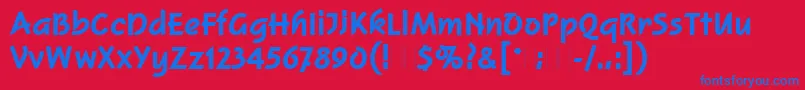 SquireExtraBoldPlain Font – Blue Fonts on Red Background