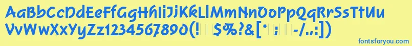 SquireExtraBoldPlain Font – Blue Fonts on Yellow Background