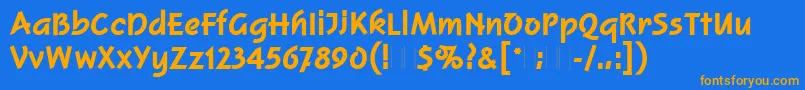 SquireExtraBoldPlain Font – Orange Fonts on Blue Background