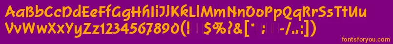 SquireExtraBoldPlain Font – Orange Fonts on Purple Background