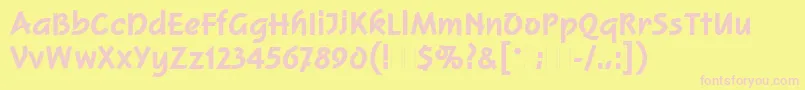 SquireExtraBoldPlain Font – Pink Fonts on Yellow Background