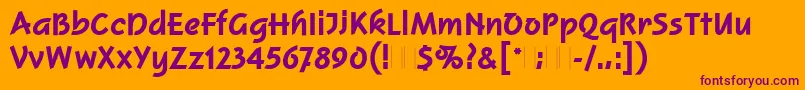 SquireExtraBoldPlain-Schriftart – Violette Schriften auf orangefarbenem Hintergrund