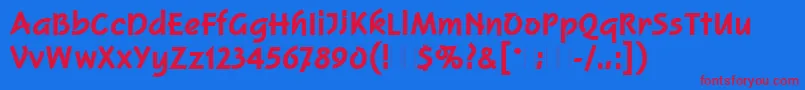 フォントSquireExtraBoldPlain – 赤い文字の青い背景