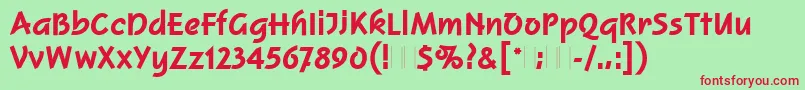 SquireExtraBoldPlain Font – Red Fonts on Green Background