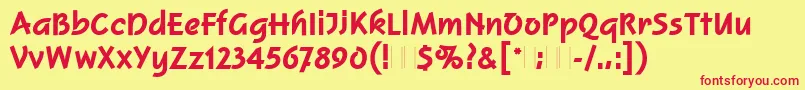 SquireExtraBoldPlain Font – Red Fonts on Yellow Background