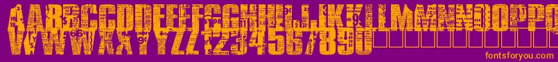 BuyMore Font – Orange Fonts on Purple Background