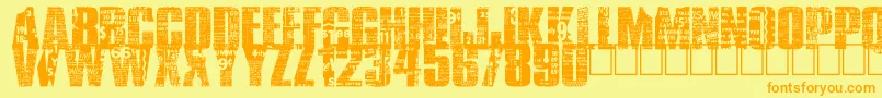 BuyMore Font – Orange Fonts on Yellow Background