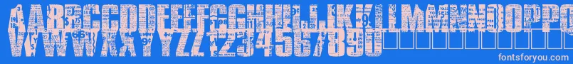 BuyMore Font – Pink Fonts on Blue Background
