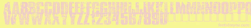 BuyMore Font – Pink Fonts on Yellow Background