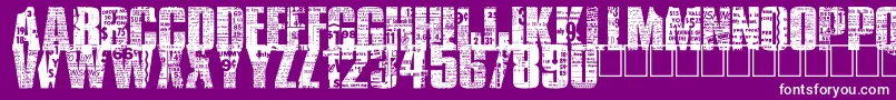 Fonte BuyMore – fontes brancas em um fundo violeta