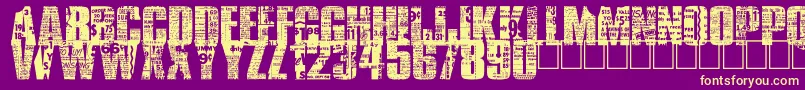 BuyMore-fontti – keltaiset fontit violetilla taustalla