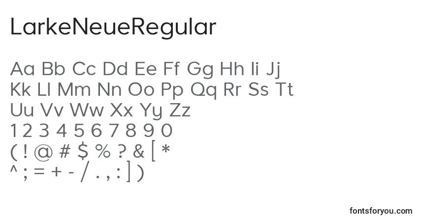 LarkeNeueRegular-fontti – aakkoset, numerot, erikoismerkit