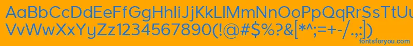 フォントLarkeNeueRegular – オレンジの背景に青い文字