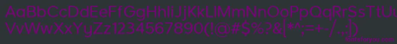 LarkeNeueRegular-fontti – violetit fontit mustalla taustalla