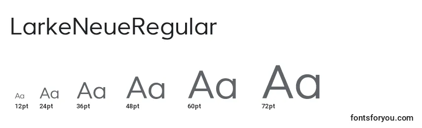 Размеры шрифта LarkeNeueRegular