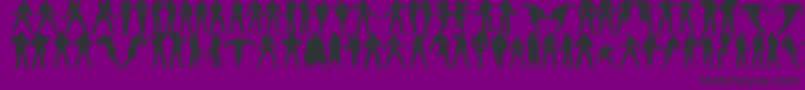 Actionmen11-Schriftart – Schwarze Schriften auf violettem Hintergrund