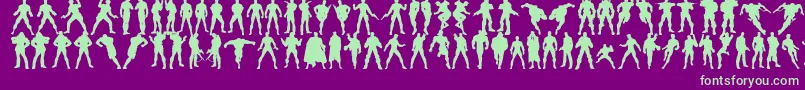 Actionmen11 Font – Green Fonts on Purple Background