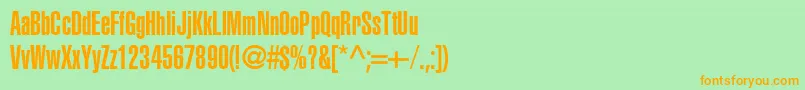 HelveticaLtUltraCompressed Font – Orange Fonts on Green Background