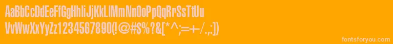 HelveticaLtUltraCompressed Font – Pink Fonts on Orange Background