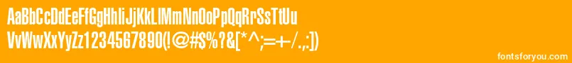 フォントHelveticaLtUltraCompressed – オレンジの背景に白い文字