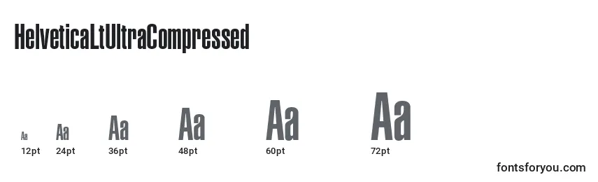 Размеры шрифта HelveticaLtUltraCompressed