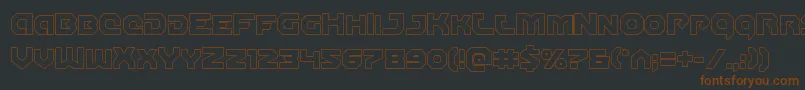 Weitere Informationen zur Gunnerstormout-Schriftart Gunnerstormout-Schriftart – Braune Schriften auf schwarzem Hintergrund