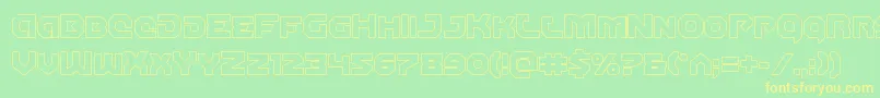 Gunnerstormout Font – Yellow Fonts on Green Background