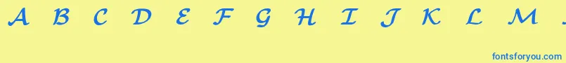 フォントEuclidMathOneBold – 青い文字が黄色の背景にあります。