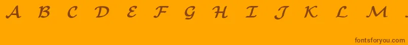 フォントEuclidMathOneBold – オレンジの背景に茶色のフォント