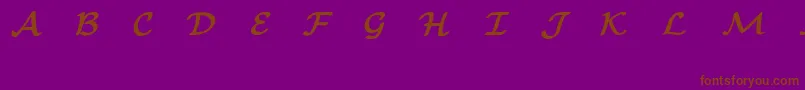 EuclidMathOneBold-Schriftart – Braune Schriften auf violettem Hintergrund