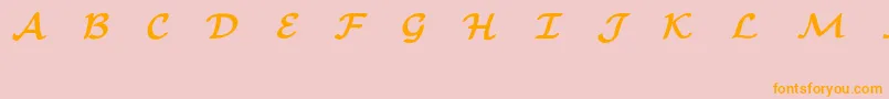 EuclidMathOneBold-Schriftart – Orangefarbene Schriften auf rosa Hintergrund