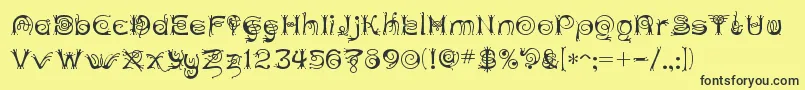 Anthc Font – Black Fonts on Yellow Background