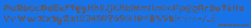 Anthc Font – Brown Fonts on Blue Background