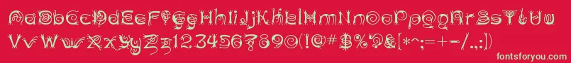 Anthc Font – Green Fonts on Red Background