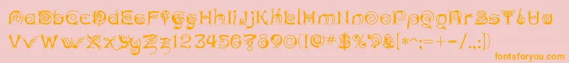 Anthc-Schriftart – Orangefarbene Schriften auf rosa Hintergrund