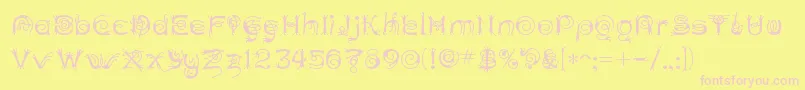 Anthc Font – Pink Fonts on Yellow Background