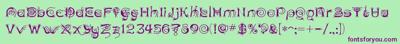Anthc Font – Purple Fonts on Green Background