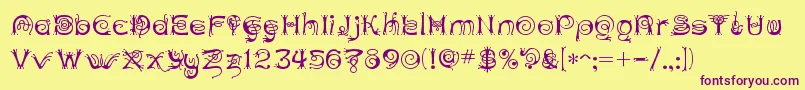 Anthc Font – Purple Fonts on Yellow Background
