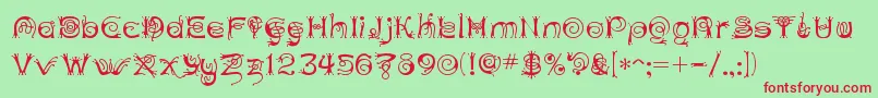 Anthc Font – Red Fonts on Green Background