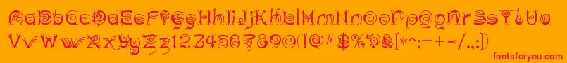Anthc Font – Red Fonts on Orange Background
