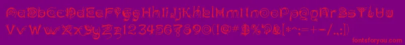 Anthc-Schriftart – Rote Schriften auf violettem Hintergrund