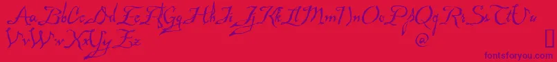 MalaguaDemo-Schriftart – Violette Schriften auf rotem Hintergrund