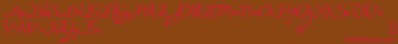 MalaguaDemo Font – Red Fonts on Brown Background
