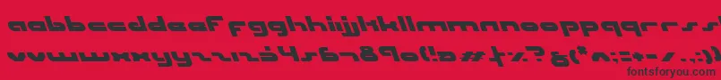 UniSolLeftalic-Schriftart – Schwarze Schriften auf rotem Hintergrund